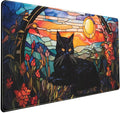 Mechanical Cattle Black Cat Desk Mat Vintage Sunset XXL Large Mouse Pad Laptop Desk Mousepad with Stitched Edges, Keyboard Pad Mouse Mat for Work Game Office Desk Accessories 31.5x15.7 in