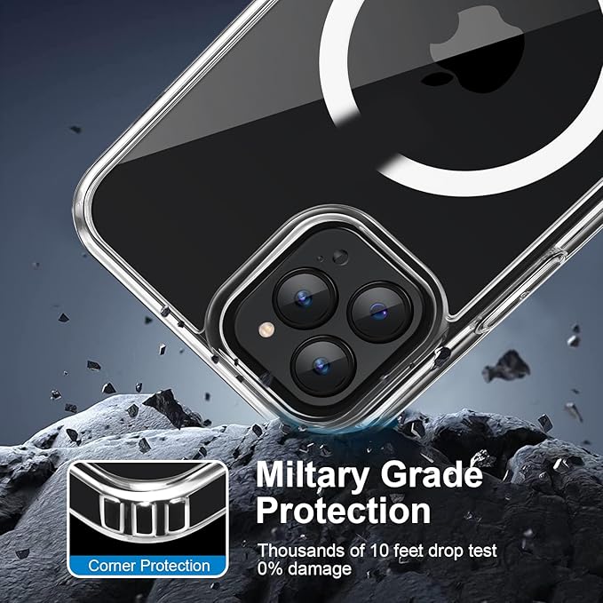 Magnetic Case for iPhone 12 Pro Max Case, [Military Grade Drop Tested] [Compatible with MagSafe] Slim Protective Cover, Translucent Matte Shockproof Case 12 Pro Max Phone Case 6.7", Clear