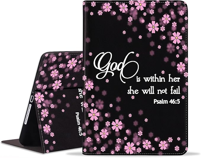 WEUIUJKILO Case for iPad (A16) 11th Generation 11 Inch 2025, iPad 10th Generation 10.9 Inch 2022, Slim PU Leather Folding Stand Smart Cover with Auto Sleep/Wake, Quote Bible Verses Psalm 46:5
