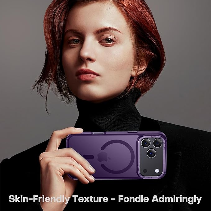 Newfuture Magnetic for iPhone 17 Pro Max Case [Compatible with Magsafe] [Military Grade Drop Protection] Translucent Matte Anti-Scratch Shockproof Protective Phone Cover 6.9 Inch, Deep Purple