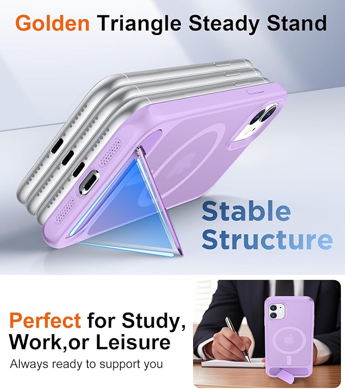 Magnetic Compatible with iPhone 11 Phone Case, [Built-in Invisible Kickstand][Compatible with MagSafe] [Military Grade Shockproof] Slim Translucent Matte Phone Case for iPhone 11 6.1"