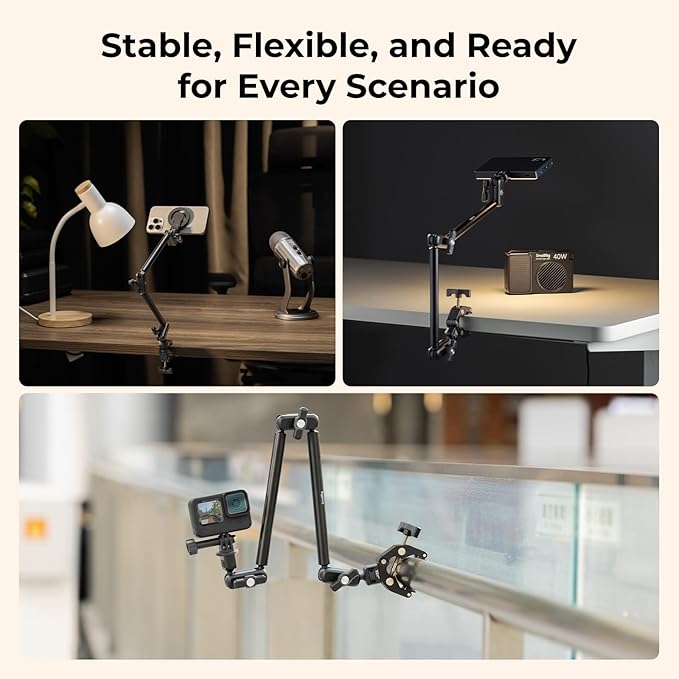SMALLRIG Desktop Clamp Magic Arm Kit for MagSafe for iPhone, 55cm / 21.6" Two-Stage Adjustable Flexible Arm with Secure Grip for Smartphone, Webcam, Action Cameras - 5626