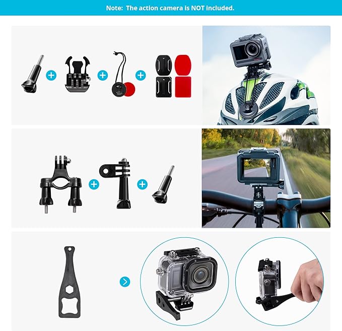 AKASO 60 in 1 Action Camera Accessories Kit Compatible with EK7000/EK7000 Pro/Brave 4/Brave 4 pro/Brave 7 LE/Brave 7/Brave 8/V50X/V50 Pro/V50 Elite/GoPro Hero 11 10 9 8 7/ DJI/Apexcam Action Cameras