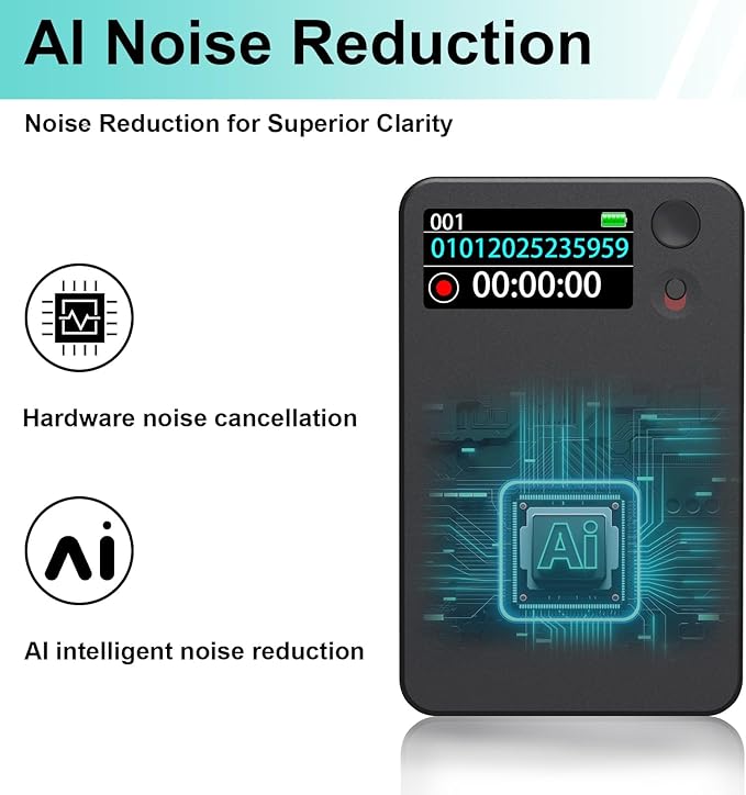 AI Voice Recorder, Transcribe & Summarize by ChatGPT, Digital Recorder Device with Playback for Lectures, Meetings, Calls, Support 107 Languages, 64GB Memory, APP Control