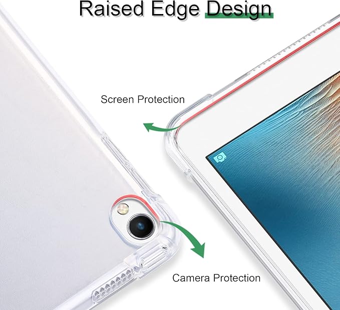 Case for iPad Pro 9.7 Only(Old Model 2016), Lightweight Slim Auto Sleep/Wake Trifold Stand Smart Cover, Soft TPU Frosted Translucent Back Pencil Holder Case for iPad Pro 9.7 Inch, Matcha Green
