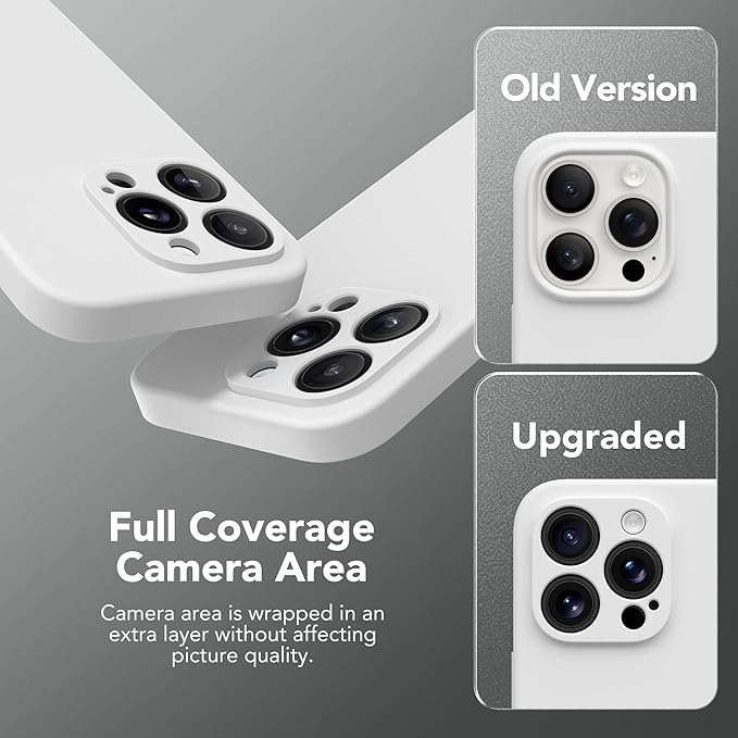 Magnetic for iPhone 13 Pro Case, Compatible with MagSafe, [Full Camera Protection][Screen Protector] Silicone Shockproof Protective Phone Case for iPhone 13 Pro 6.1", White