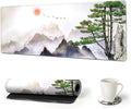 AIMSA Large Gaming Mouse Pad Extended Mouse Pad with Stitched Edge, Keyboard Mouse Mat Non-Slip Rubber Base Desk Pad 31.5x11.8 inch for Office Home Game Work, Pine Tree Mountains