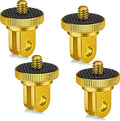 Frienda 4 Pieces Aluminum Camera Tripod Mount Adapter 1/4-20 Conversion Adapter for Tripod Compatible with GoPro Action Cameras and Other Standard 1/4 Accessories(Gold)