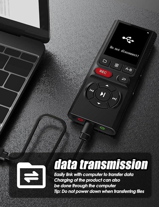 64GB Jaswill Digital Voice Recorder with Playback Long Battery 2-inch Screen MP3 Audio Recording for Meetings Lectures and Interviews Portable USB Recording Device with Voice Activation