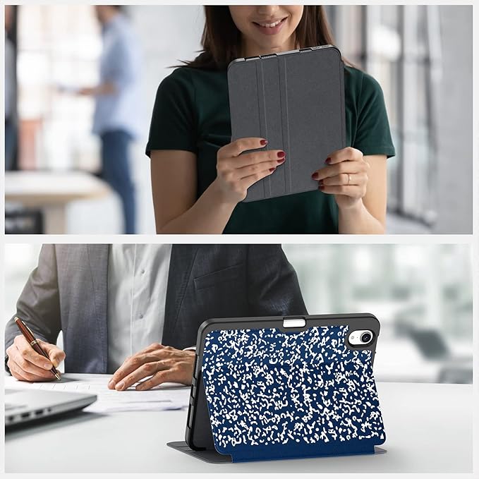 Supveco Case for iPad mini 7 (A17 Pro) 2024/iPad Mini 6 2021 8.3 Inch with Pencil Holder-[Auto Wake/Sleep],Slim Protective Case with Soft TPU Back Cover for iPad mini 7th/6th Generation(Navy)