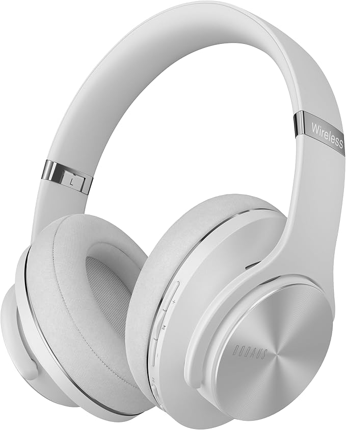 DOQAUS Bluetooth Headphones Over Ear, 90H Playtime, 3 EQ Modes, HiFi Audio, ENC Mic, Reinforced Durable Frame & Soft Earpads for Extended Wear, Phone, PC, Travel