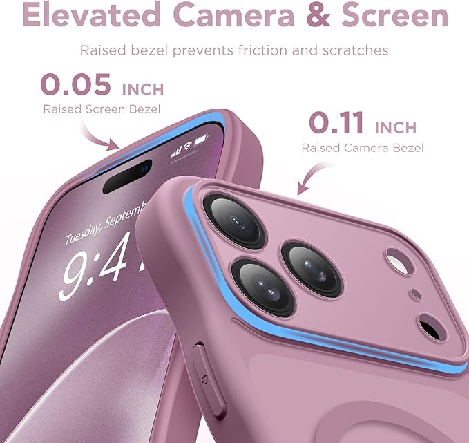 CAPRARO Magnetic for iPhone 17 Pro Max Case for Women Girls, Upgraded [Full Camera Protection] [Compatible with MagSafe] Cute Wave Translucent Matte Phone Case for iPhone 17 Pro Max, Clear Currant