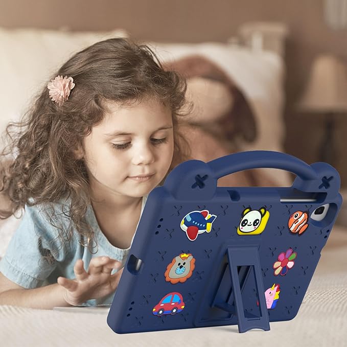 AKABEILA Compatible with Samsung Galaxy Tab A 10.1(2019)/Lenovo Tab M10 HD 2nd Gen/Tab K10/M10 Plus 10.3 inch Tablet Case, Kids Case with Shoulder Strap & Stand Handle Navy Blue