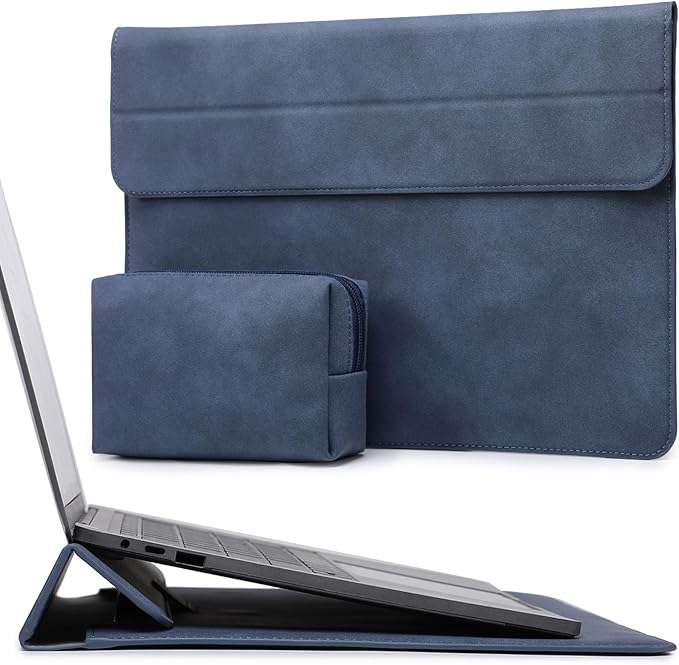 HYZUO 15 Inch Laptop Case Bag Sleeve with Stand for MacBook Air 15 M5 M4 A3241 M3 A3114 M2 A2941 2026-2023, 15" Surface Laptop 7/6/5/4/3, MacBook Pro 15 A1990 A1707 2019-2016, Navy Blue