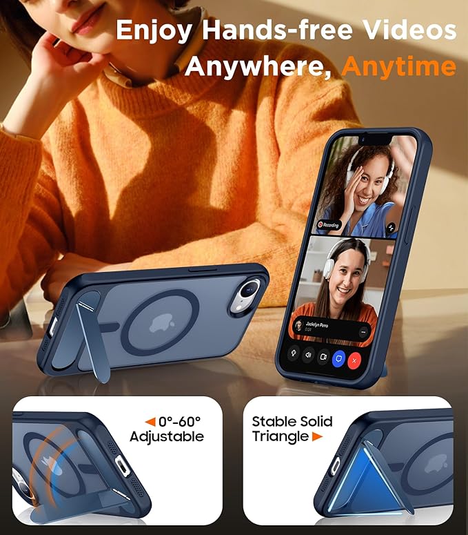 Magnetic Compatible with SE4 Case, [Built-in Invisible Kickstand][Military Grade Shockproof] Slim Translucent Matte Phone Case