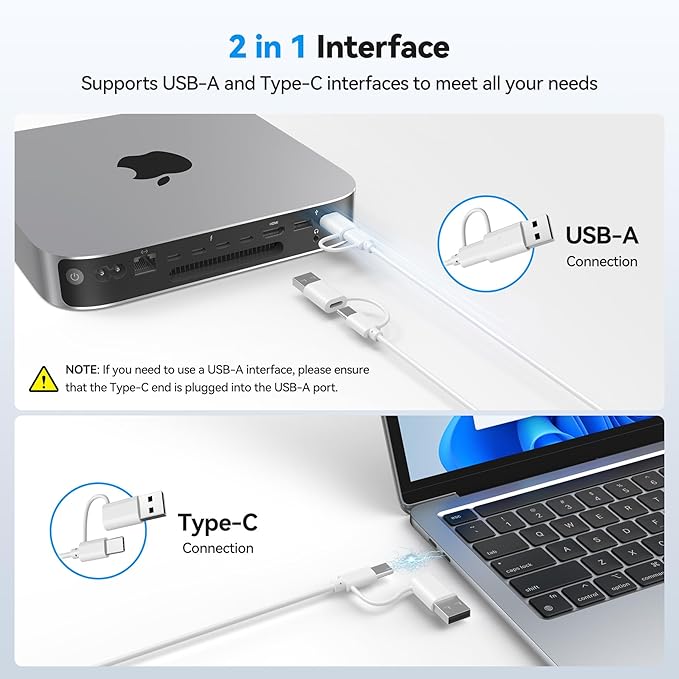 TECKNET Wired Keyboard for MacOS Devices with Dual Interface, Slim Mac Keyboard, Comfortable Ergonomic Typing Angle & Stable Connection for PC/Laptop, Compatible with MacBook, iMac, Mac mini/Pro