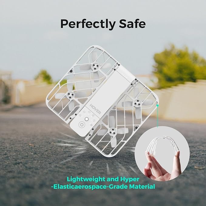 HOVERAir X1 Drone with Camera, Follow-me Drone with Self-Flying Mode, Foldable Mini Drone with HDR Video Capture, Palm Takeoff, Intelligent Flight Paths, Hands-Free Control White (Combo Plus)