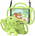 Kids Case for iPad 5th/6th Generation (9.7 inch, 2017/2018) & iPad Air 1/2 9.7" & Pro 9.7, Durable Shockproof Lightweight Kids Cover with Shoulder Strap/Handle/Kickstand, Light Green