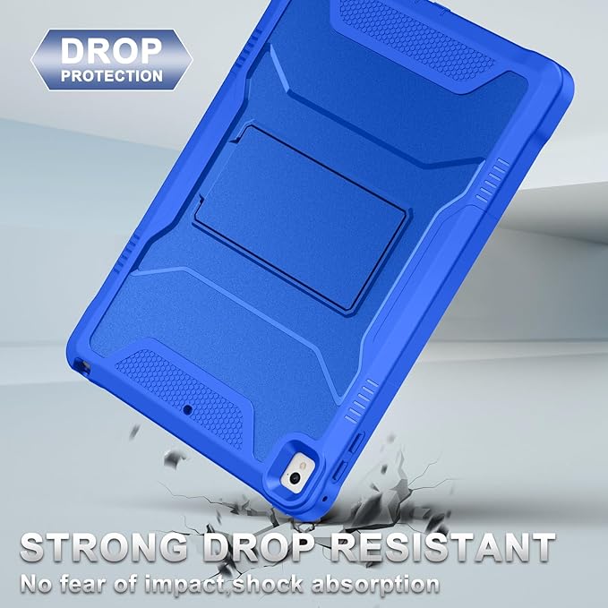 Soke Case for iPad 6th/5th Generation 9.7 Inch 2018/2017,with Built-in Screen Protector and Kickstand, Rugged Full-Body Heavy Duty Protective Cover for Apple iPad Air 2 /Pro 9.7 - Abyss Blue