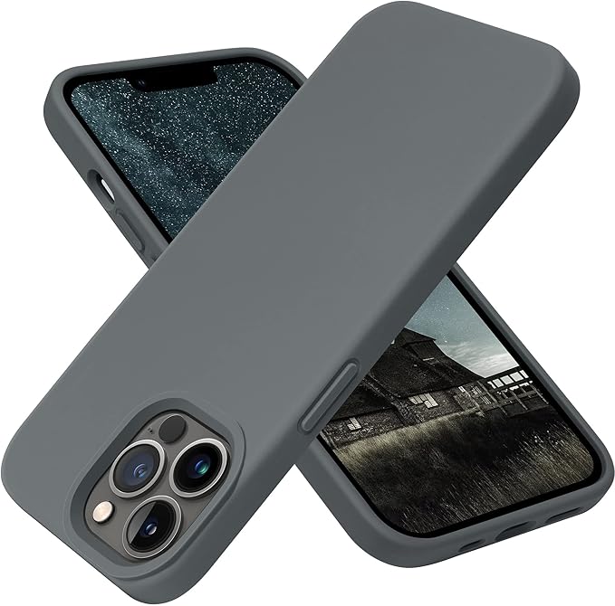 OTOFLY Designed for iPhone 13 Pro Max Case, Silicone Shockproof Slim Thin Phone Case for iPhone 13 Pro Max 6.7 inch (Space Gray)