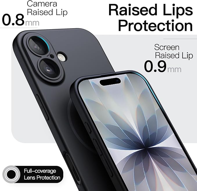 JETech Magnetic Slim Case for iPhone 17 6.3-Inch, Compatible with MagSafe, Ultra-Thin Lightweight Minimalist Phone Cover with Matte Finish and Full Camera Lens Protection (Black)