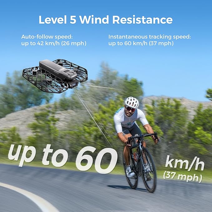 HOVERAir X1 PRO 4K Drone with Camera, Foldable Action Flying Camera with 42 KM/H Follow Speed, 15+ Fully Automatic Flight Modes, Fly Anywhere with OmniTerrain, SmoothCapture 2.0(Cycling Combo)