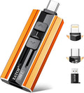 EATOP 256GB Dual Interface Flash Drive, No App Required, Portable USB Storage Memory Stick for iPhone, iPad, Android, PC & Mac – Easily Stores Photos, Videos & Files (Orange)