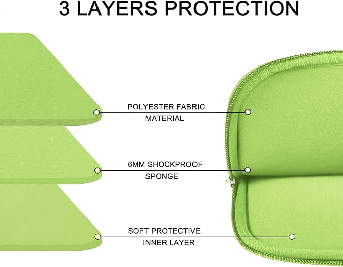 Askuko Laptop Sleeve 14 inch, Shockproof Protective Computer Cover, Durable Carrying Bag Laptop Case Compatible with 14"" MacBook Air/Pro HP Asus Lenovo Notebook, Light Green