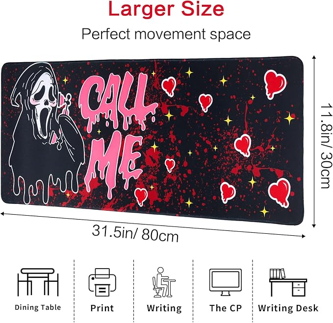 Large Gaming Mouse Pad 31.5 x 11.8in Desk Mat for Office Mousepad Anti-Skid Rubber Base Soft Comfortable and Durable Desk Pad (Black)