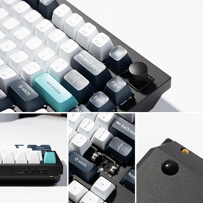 Keychron Q1 Max RGB QMK/VIA Custom Mechanical Keyboard, Hot-Swappable Full Metal Programmable Knob with Gateron Jupiter Red Switch, 2.4 GHz/Bluetooth/Wired Gaming Keyboard for Mac Windows Linux