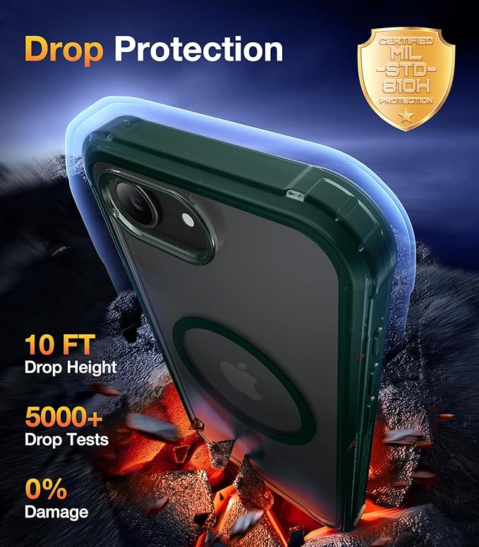 Diaclara Magnetic Designed for iPhone 16e / 17e Case, Full Body Rugged Case with Built-in Touch Sensitive Anti-Scratch Screen Protector, Soft TPU Bumper Case for iPhone 16 17 e 6.1" (Clear Green)