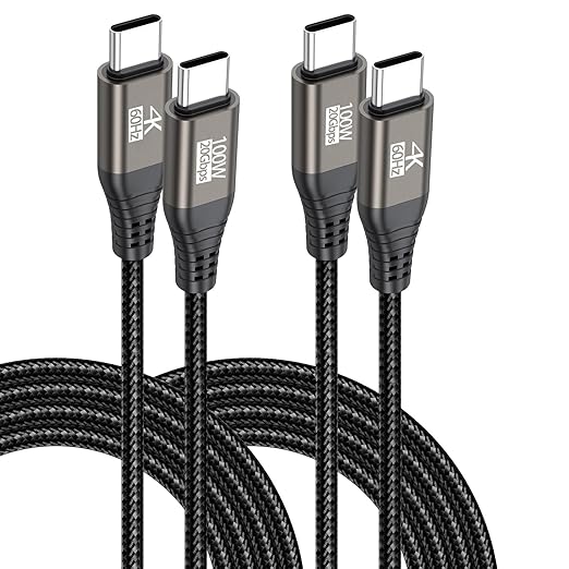 USB C Portable Monitor Cable 6FT 2-Pack, USB 3.2 Gen 2x2 Cable Support Data Transfer 20Gbps, Fast Charging 100W, 5K,4K@144Hz Video for VR,Phone,Laptop,iPad, ARZOPA,KYY,Protable Monitor,Docking Station