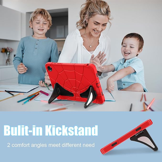 AKABEILA Compatible with Samsung Galaxy Tab A9 Plus 11 inch (SM-X216B)(2023) Tablet Case，Lightweight Shockproof Rugged Protective Cover with Kickstand for Kids Children Boys Babies Red Black