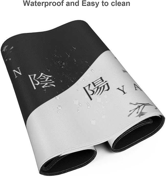 Large Gaming Mouse Pad Japanese Black White Cherry Blossom Mouse Pad with Stitched Edges & Nonslip Rubber Base Extended XXL Long Mousepad Big Desk Mat for Company Office Work, 35.4 x 15.7 in