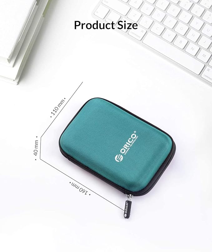 ORICO Hard Drive Case 2.5 inch External Drive Storage Carrying Bag Waterproof Shockproof with Inner Size 5.5x3.5x1.0inch for Organizing HDD and Electronic Accessories, Multi Colors (PHD-25)