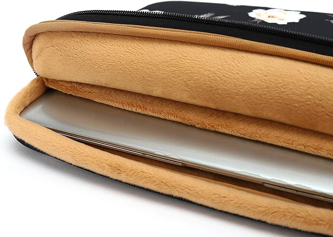 KAYOND 15 inch Laptop Sleeve, Compatible with MacBook pro 15.4 ，MacBook Air 15.4 MacBook pro 16 and 15.6 inch Notebook Computer, Water Repellent Laptop Bag,Shockproof case(15-15.6 inch, Black Peony)