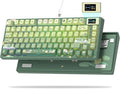 Womier SK80 75% Keyboard with Color Multimedia Display Mechanical Gaming Keyboard Cute Green Frog Wired Hot Swappable Gasket Mount RGB Custom Key Board, Pre-lubed Stabilizer for Mac/Win, Green