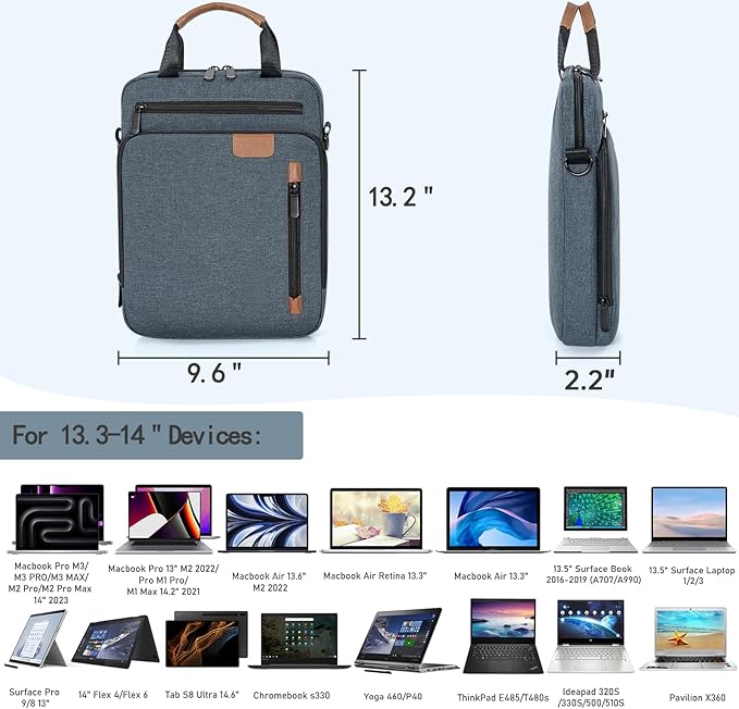 13.3-14 Inch Laptop Sleeve Bag, Padded Carrying Case for New MacBook Neo 13" (A18 Pro), MacBook Pro 14" M5/M4/M3/M2 14" /13", MacBook Air 13.6"/14" M5/M4/M3/M2 2026-2022, Surface Pro AI PC/9/8 13"