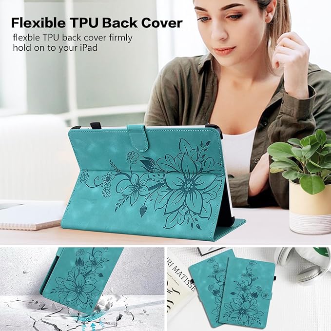 Case for iPad Air 13 Inch M4/M3/M2 (2026/2025/2024), Auto Wake/Sleep Supports Pencil Pro and Pencil(USB-C) Magnetic Multi-Angle Viewing Clasp Cover, Green