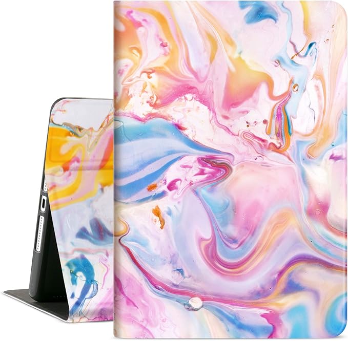 Case for iPad 9th Generation, for iPad Case 9th Generation, Case for iPad 8th Generation, for iPad 7th Gen Case 10.2 Inch Shockproof Soft Rubber Multi-Angle Adjustable Stand Auto Wake Sleep, Marble