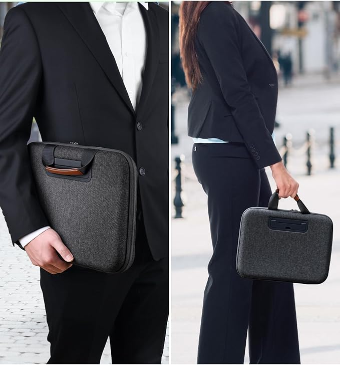 Hard Laptop Case 14 Inch for HP Dell Lenovo ASUS Acer - 2 in 1 Laptop Sleeve & Lap Desk with Stopper and Book Clip, Shockproof Waterproof 15.3 MackBook Air M3 M2 Case - Black