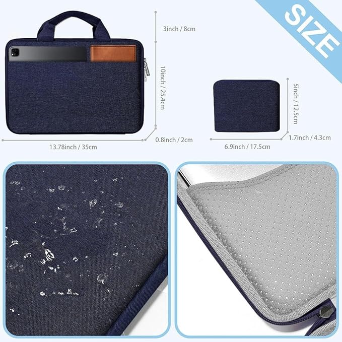 Hseok 13 14 inch Laptop Case Sleeve with Small Case,TSA Computer Handbag Compatible with MacBook Neo/Pro 14 M5/M4/M3/M2/M1,All Models 13.3" MacBook Air/Pro,XPS 13/14,Most 13-14 Notebooks,Blue