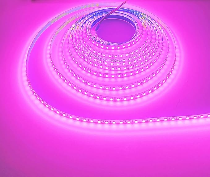 SUYOOULIN LED Strip Lights, SMD 2835 LED Strip, DC12V 1200LEDs 16.4Ft 26000LM High Density LED Light Strips Waterproof IP65, 3 Times Brightness Than SMD3528 LED Strip, Pink