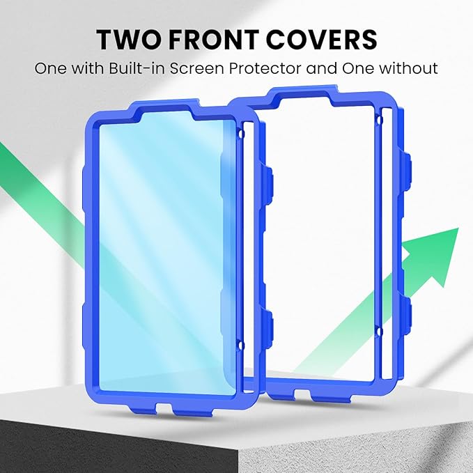 SEYMAC Case for iPad mini 7 (A17 Pro) 2024/ Mini 6 8.3″, Full-Body Shockproof Protective Case with Screen Protector, Rotating Stand, Hand/Shoulder Strap for iPad mini 7th/ 6th Generation, Dark Blue