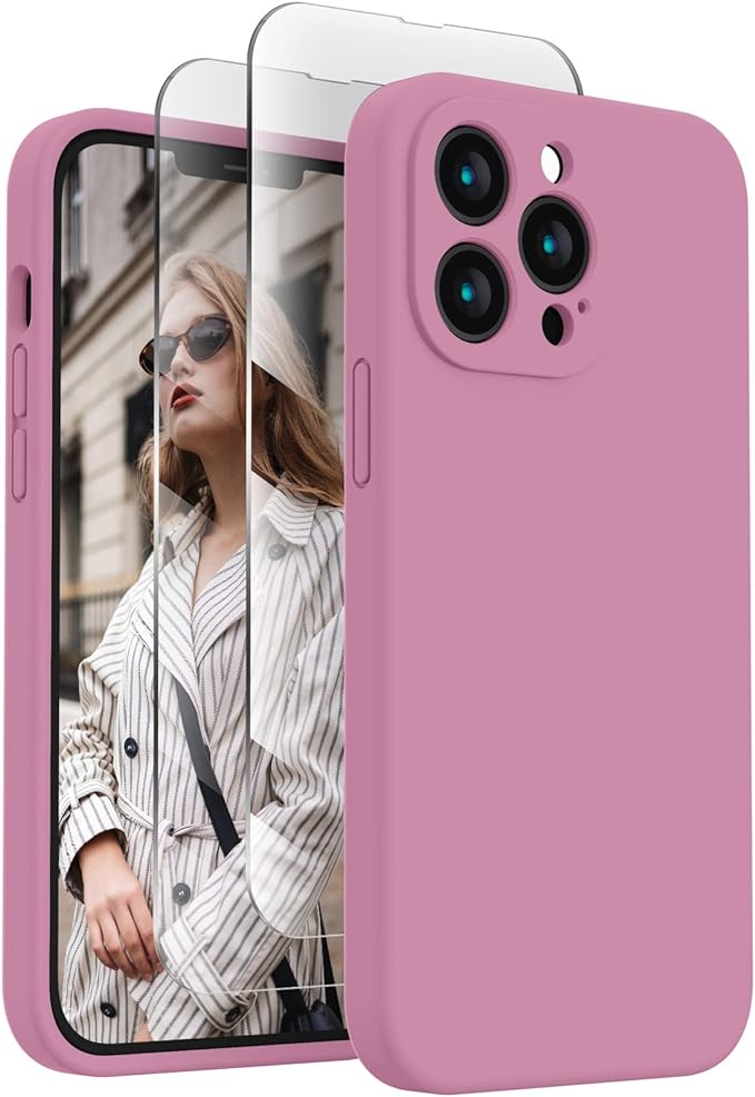 FireNova Designed for iPhone 13 Pro Max Case, Silicone [Camera Protection] Phone Case, Soft Anti-Scratch Microfiber Lining Inside, 6.7 inch, Lilac Purple