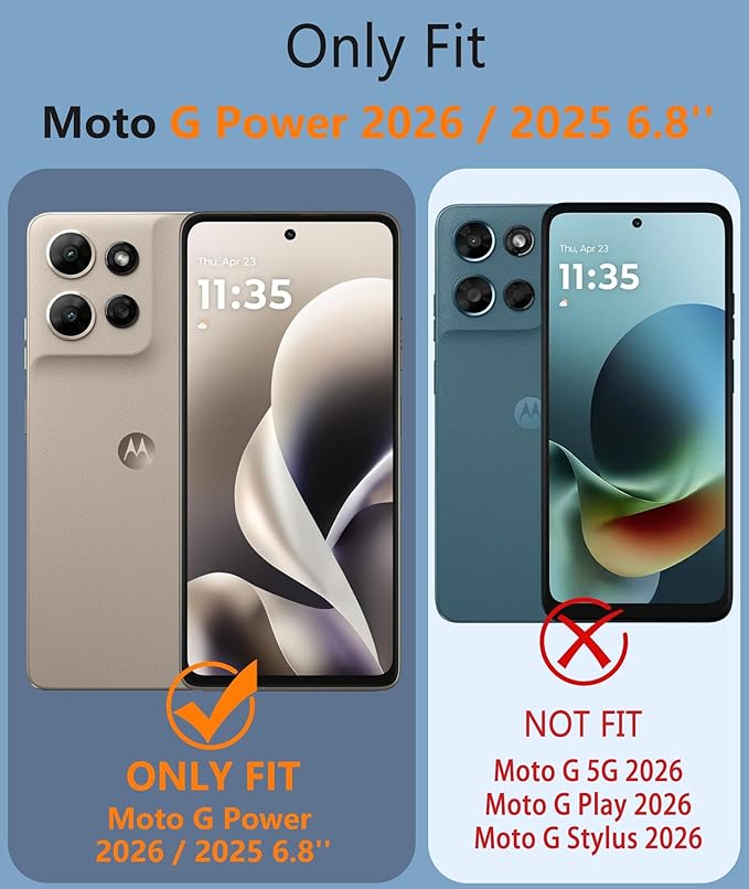 FNTCASE for Moto G-Power 2026 Case: Motorola Moto G Power 2025 Case 14FT Military Grade Drop Protection with Screen Protector Shockproof Anti-Slip Sweat-Resistant Matte TPU Daily Phone Cover (White)