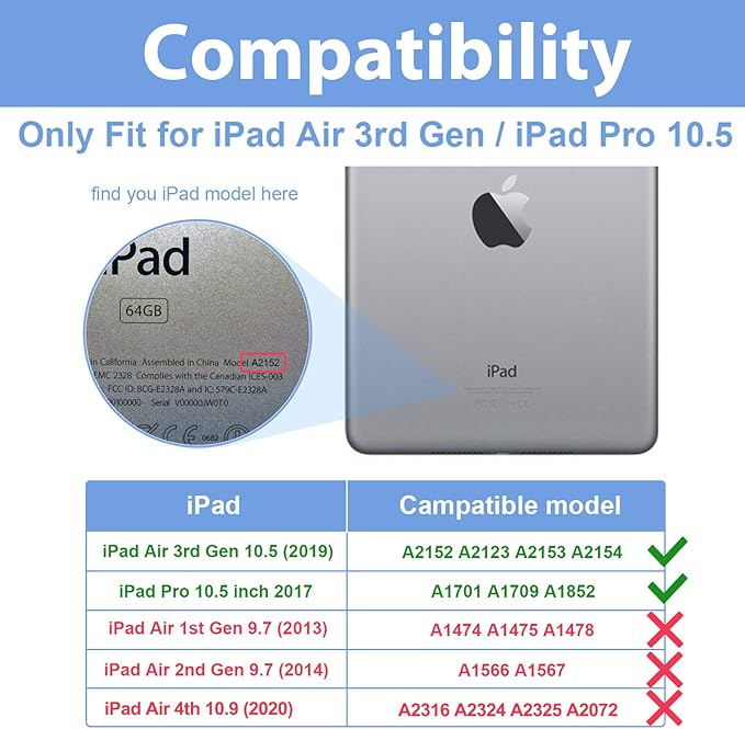 ProCase Case for iPad Air (3rd Gen) 10.5" 2019/iPad Pro 10.5" 2017, Vintage PU Leather Stand Folio Cover for iPad Air 3/iPad Pro 10.5-inch Multiple Viewing Angles with Pencil Holder -Teal