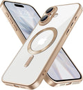 Hython Magnetic Clear for iPhone 17 Case with Camera Lens Protector [Compatible with MagSafe] Luxury Plating Edge Slim Soft TPU Cover Protective Phone Case for iPhone 17 6.3", Matte Desert Brown