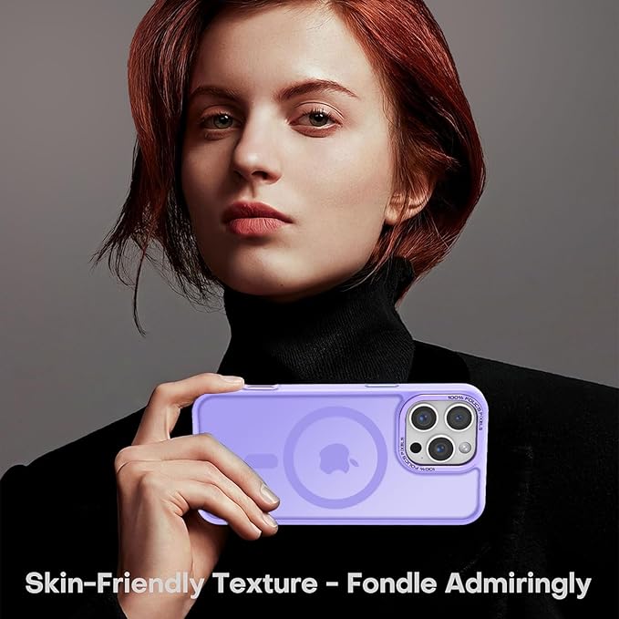 Newfuture Designed for iPhone 16 Pro Case with Magnetic [13 FT Military Drop Protection] [Compatible with Magsafe] Slim Translucent Matte Shockproof with Anti-Fingerprint Phone Case,Lilac Purple