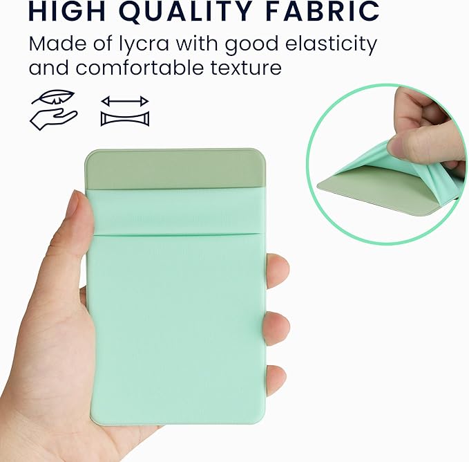 kwmobile Elastic Sleeve Compatible with SanDisk Portable SSD, Samsung T7, Crucial X8, HDD Case - Stretchy Elastane Adhesive External SSD Holder - 10x7cm & 8x7cm Pockets - Pastel Green